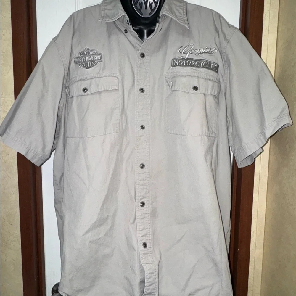 Harley-Davidson Tan Button Down Shirt - Picture 8 of 10